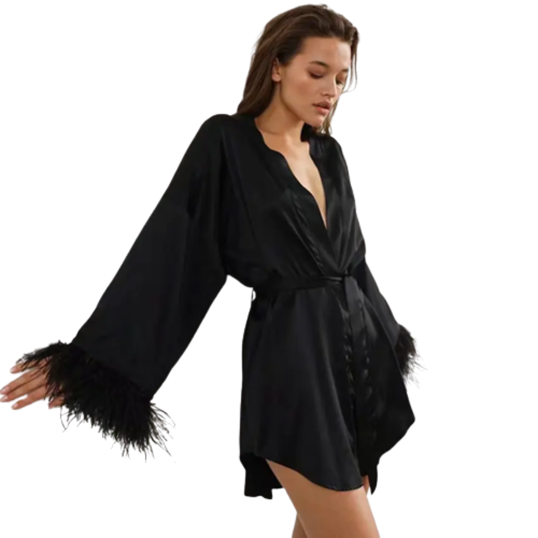 Black Satin Robe