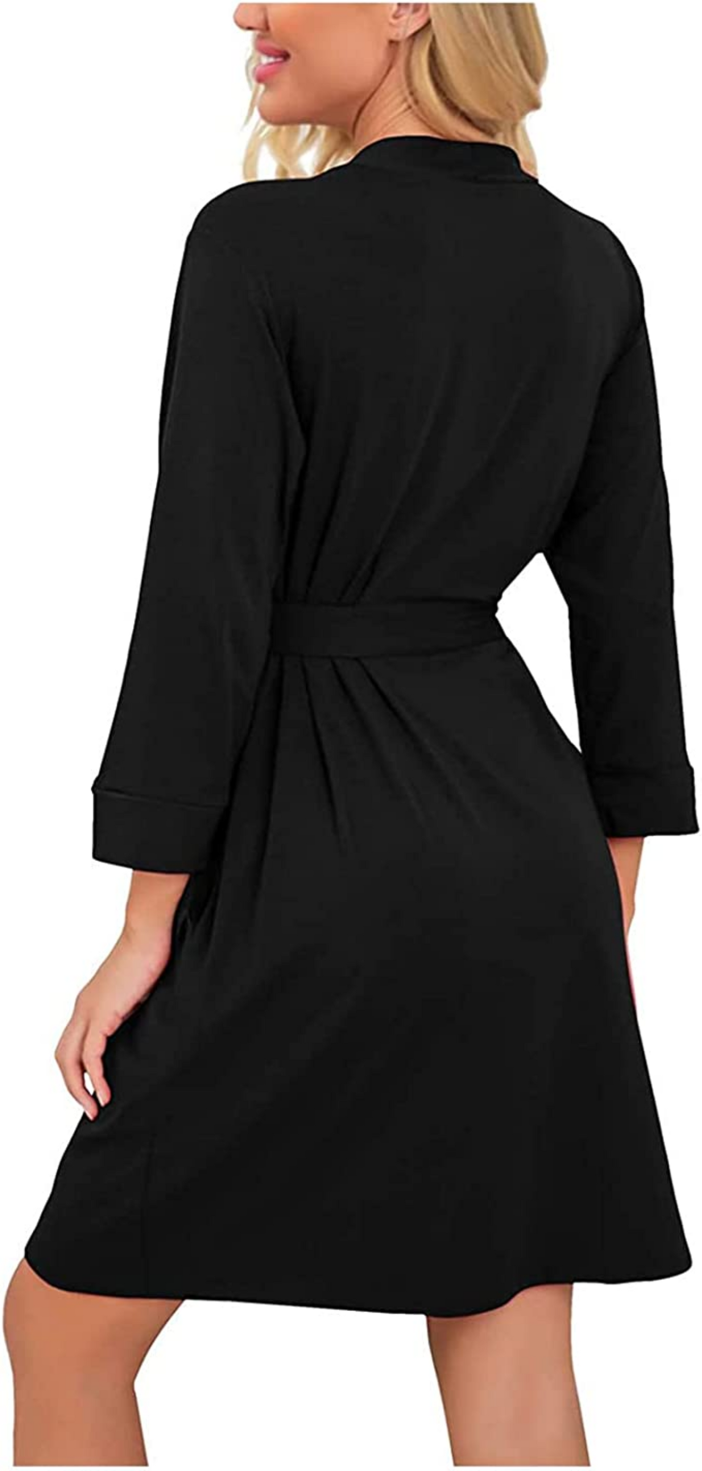 Women's black Comfortable Short Robe - PJS&ME!