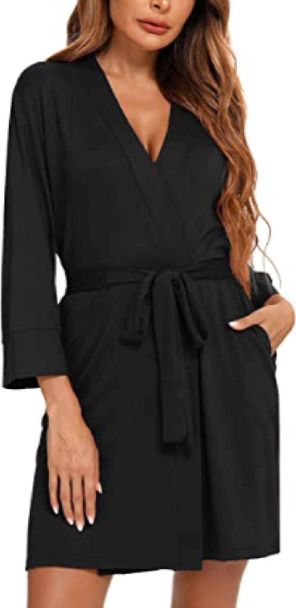 Women's black Comfortable Short Robe - PJS&ME!