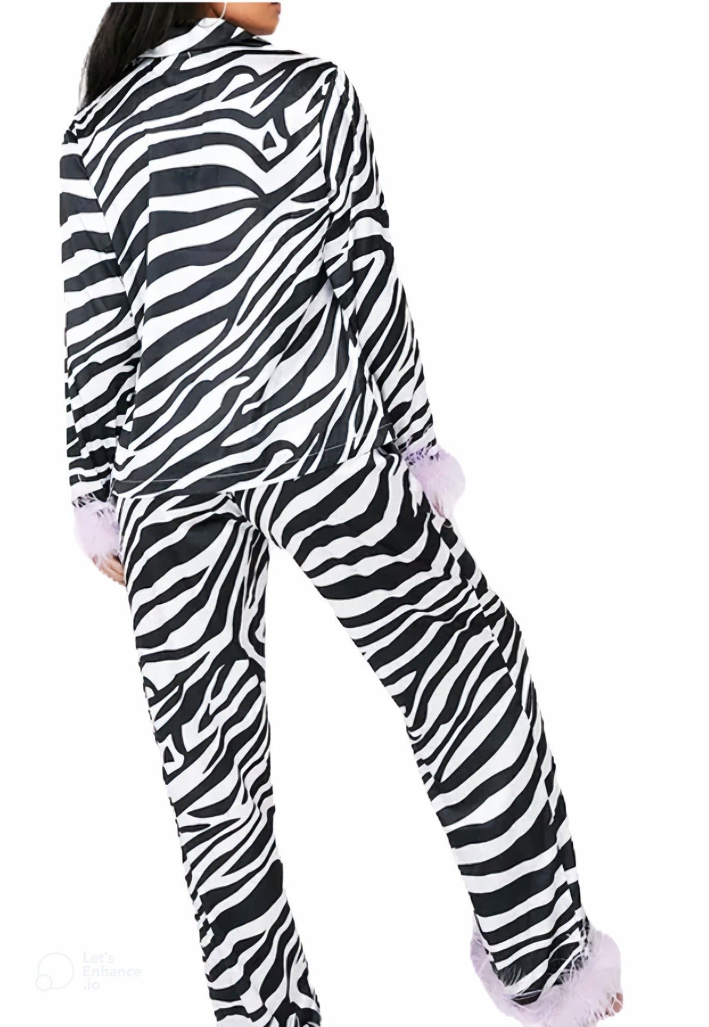 Black and white discount striped pajama set