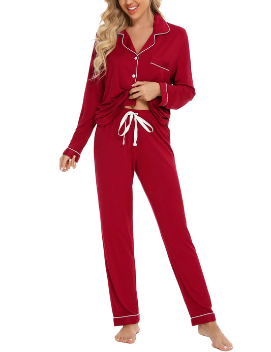 Women's Red cotton pajama set - PJS&ME!