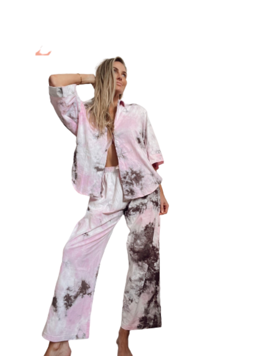 Women's Long Sleeve -Tie dye Comfortable Pajama set