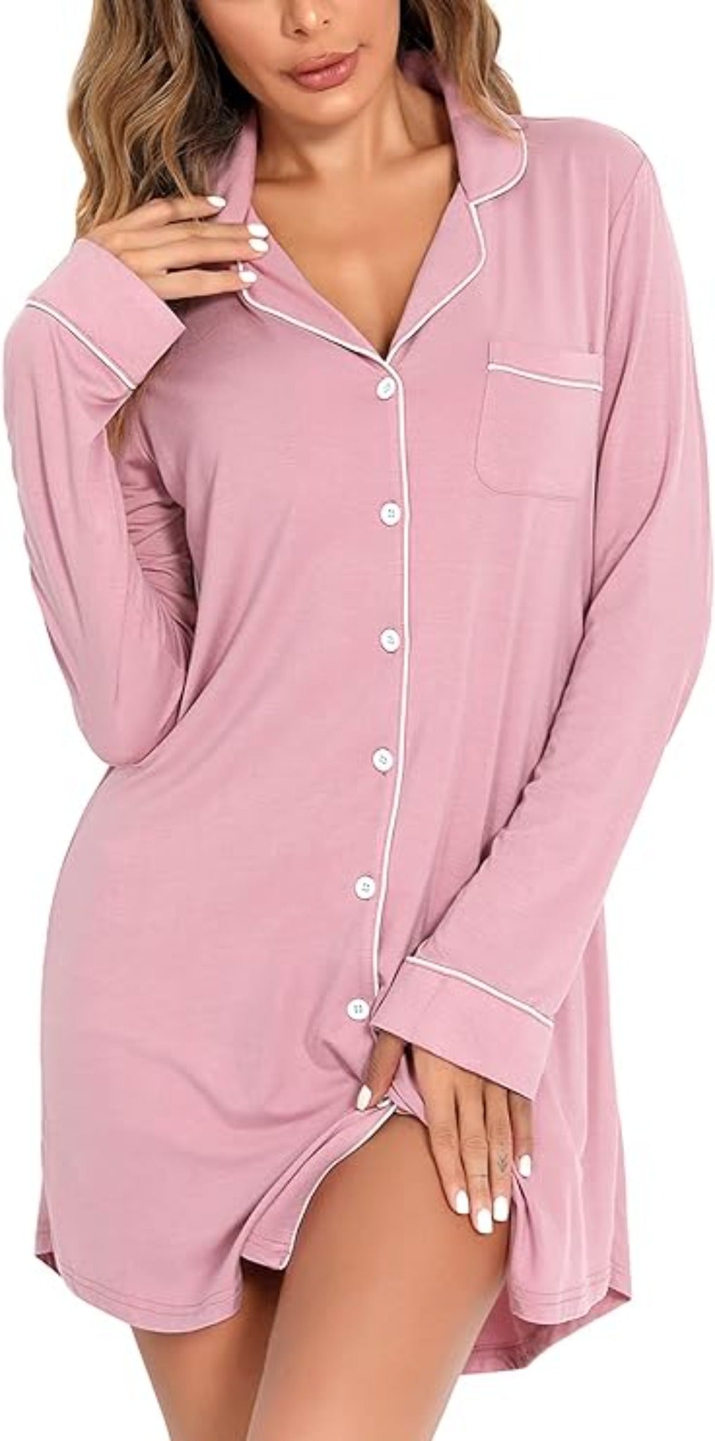 Womens cotton Pink nightgown - PJS&ME!